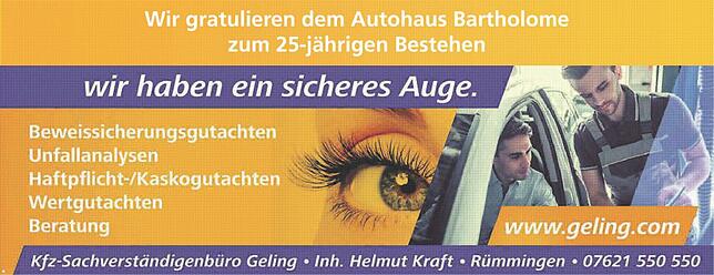 Bild 1: 25 Jahre Autohaus Bartholome Bad Säckingen : Der zuverlässige Partner seit 25 Jahren