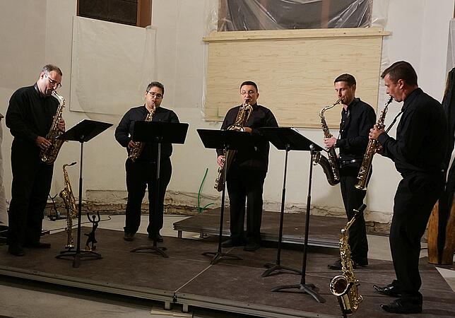 Toller Saxophon-Sound: Beim Benefizkonzert in der Baustelle Christuskirche begeistert am Samstagabend das neu gegründete Quintett ...