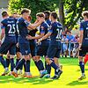 Rielasinger Jubel nach dem 1:0. Der Oberligist setzte sich beim FC Auggen mit 2:1 durch.