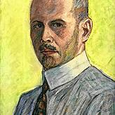 Ein Selbstbildnis von Walther Rathenau, der auch als Künstler begabt war, zeichnete und malte, aus der Gedenkstätte Schloss Freienwalde.
