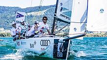 Die Crew des SMC Überlingen landete in der Segel-Bundesliga auf Platz drei. Unser Bild zeigt (von links) Steffen Heßberger und Dominik ...