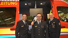 Das Führungskommando der Freiwilligen Feuerwehr Meersburg: (von links) Dominik Spießer ist neuer zweiter Stellvertreter, Jan Junker ...