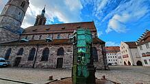 Blick auf den mittelalterlichen Münsterplatz in Villingen? Soll der Weihnachtsmarkt künftig nur noch hier stattfinden?