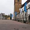 Auf dem Marktplatz findet die Kundgebung der Friedensdemonstration statt.