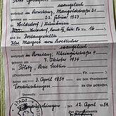 Hier steht es Schwarz auf Weiß: Die Grempels heirateten am 3. April 1954 in Donaueschingen.