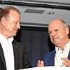 Jan Zeitler und Martin Hahn im Duell: Gemeinsam sollten sie vor dem Publikum ein Zielbild für das Jahr 2030 in Überlingen formulieren. ...