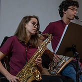 Talente der Jazzband: Lena Erath und Leonardo Weigele (von links).