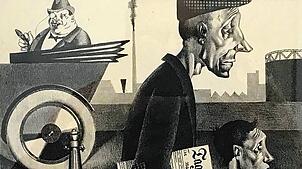 Krasse Kluft zwischen Reich und Arm: „Zeitungsträger“ von Georg Scholz, 1921.
