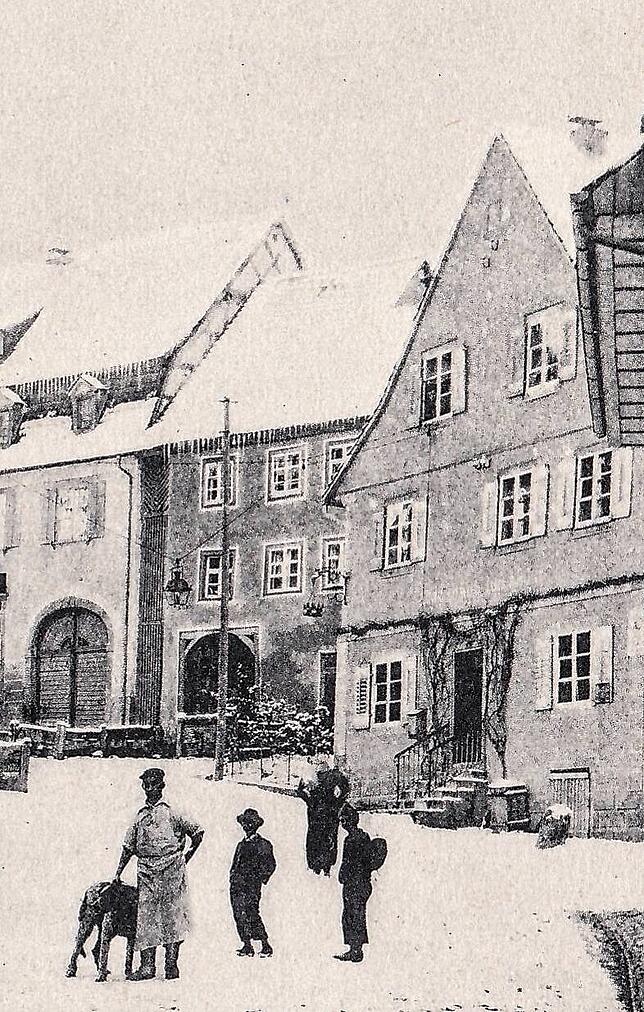 Das Gasthaus „Krone“ am Stadtweg in der damaligen Zeit.