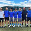 Das Trainer-Team und die Neuzugänge beim FV Tennenbronn: (von links) Simon Günter, Luis Moosmann, Raphael Schwarzwälder, Lucas ...