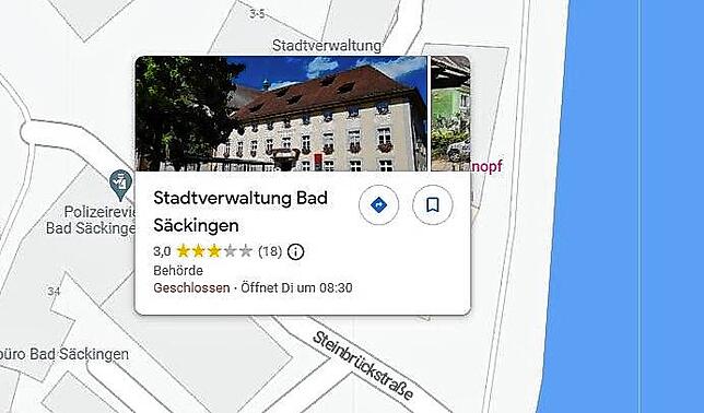 3 Sterne: So wird die Bad Säckinger Stadtverwaltung bewertet.
