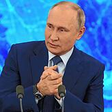 Putin beantwortet im Dezember 2020 bei der Jahrespressekonferenz Fragen zu Kreml-Kritiker Nawalny: Putin nennt ihn nie direkt beim Namen.