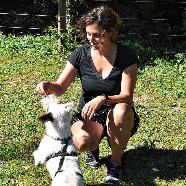 Birgit Niederhafner und Hund Johnny gehören fast schon zur Familie.