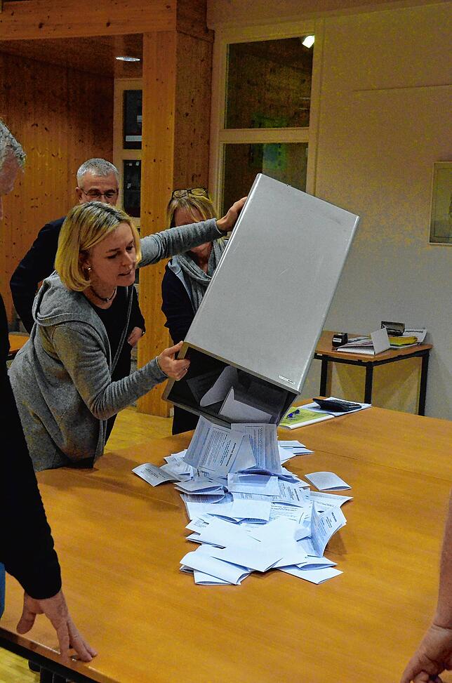 Bürgermeisterwahl Dachsberg Zügig zählten die Wahlhelfer in den drei Wahlbezirken die 636 abgegebenen Stimmzettel aus.