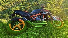 Schwer beschädigt wurde dieses Motorrad bei einem Wildunfall in der Nähe von Schupfart.
