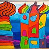 Nach diesen Entwürfen im Hundertwasser-Stil von den Schülern der vierten Klasse der Richard-Dorer-Schuler entworfen, könnte das ...