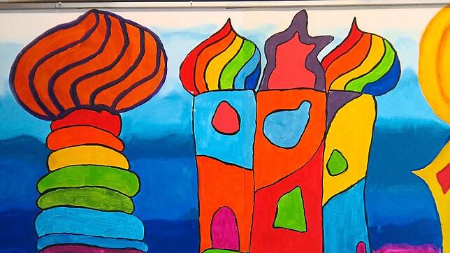 Nach diesen Entwürfen im Hundertwasser-Stil von den Schülern der vierten Klasse der Richard-Dorer-Schuler entworfen, könnte das ...
