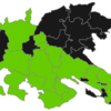 Die Gemeinden, in denen die Grünen die meisten Stimmen geholt haben, sind in der Karte grün eingefärbt. In den schwarz eingefärbten ...