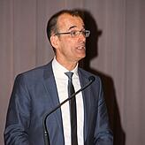 Bürgermeister Jörg Frey bei seiner Ansprache bei der Einwohnerversammlung.