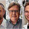 Drei Bewerber treten bei der Bürgermeisterwahl in Görwihl am 29. Januar 2023 an (von links): Mike Biehler, Carsten Quednow und Daniel ...