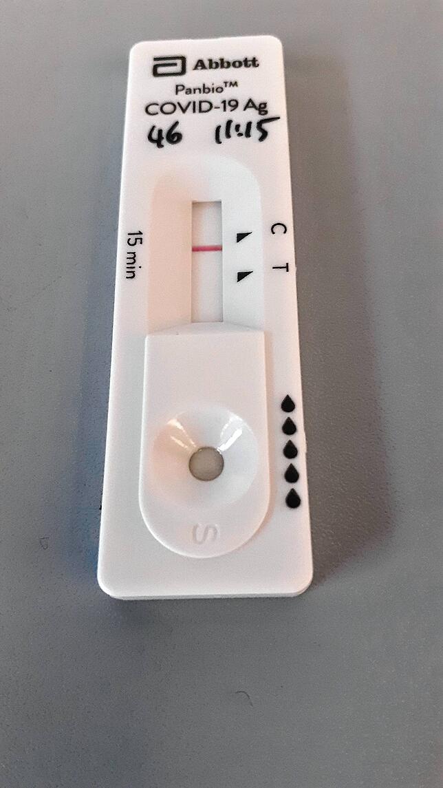 Alles gut. Diese Linie in der Mitte der Testkartusche zeigt an, dass der Test negativ ist.