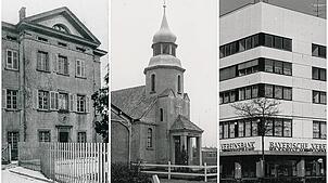 Ob die Musikinsel mit Baumwollspinnerei Trötschler (links), die Theresienkapelle im Industriegebiet (Mitte) oder der Holzerbau (rechts): ...
