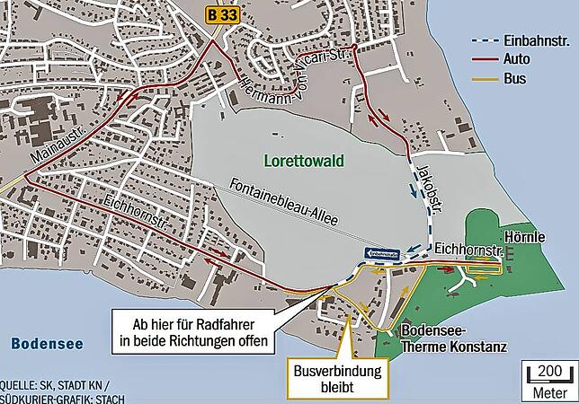 Bild 1: Bleibt die Verkehrsregelung an der Eichhornstraße? Ein Ortstermin am Konstanzer Horn soll dazu mehr Klarheit bringen. Dieser wird allerdings ohne Bürger stattfinden