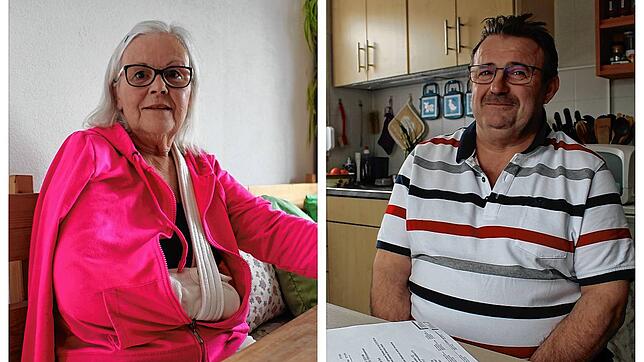 Gerlinde Bayer und René Janaschak haben sich beide bei einem Sturz in der Karlstraße verletzt. Bayer hat sich das Schlüsselbein ...