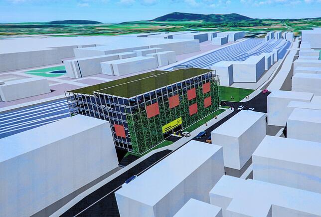 Vorerst nur auf dem Papier: So soll das neue Parkhaus nach dessen Fertigstellung im Juni 2022 aussehen.