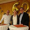 Ehrengast und Fußballweltmeister Jürgen Kohler, SVG-Vorsitzender Michael Rothweiler und Richard Nestvogel (von links).