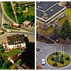 Die Kreuzung 1994 und der Linde-Kreisel 2022.