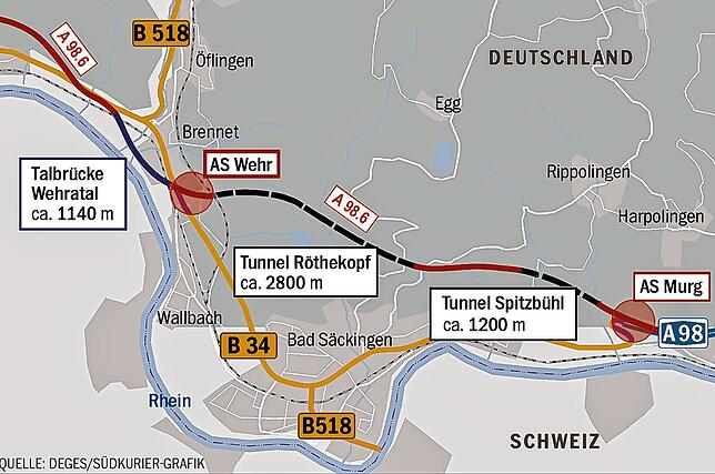 Bild 1: Ende 2026 soll ein wichtiger Schritt für die Planungen zwischen Wehr und Murg erfolgen