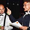 Conferenciers: Lukas Gäng (links) und Hafes Gerspacher führten durch den Abend beim Schiedsrichter-Jubiläum in Wehr.