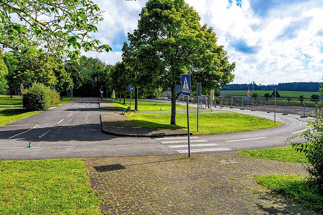 Blick auf das Gelände der Jugendverkehrsschule des Landkreises, die an der Zufahrt ins Wohngebiet Schilterhäusle an der Europaallee ...