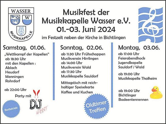Bild 1: Musikfest der Musikkapelle Wasser: Buntes Unterhaltungsprogramm