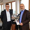 Beim Jahresinterview im Rathaus: Bürgermeister Georg Riedmann (links) und SÜDKURIER-Redaktionsleiter Helmar Grupp. Trotz schwieriger ...