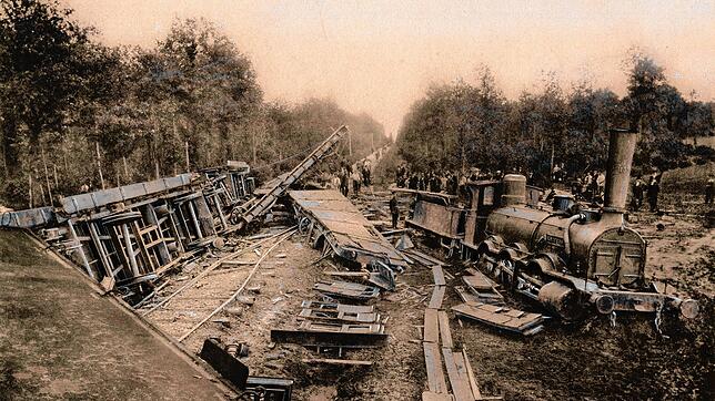 1882 kam es bei Hugstetten zu einem Eisenbahnunfall: Gottlieb Theodor Hase war dabei und hielt das Ereignis im Bild fest.