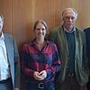 Die Initiatoren der Initiative (von links) Markus Winter (ids), Antje von Dewitz (Vaude) Gottfried Härle (Brauerei Härle) und Thomas ...