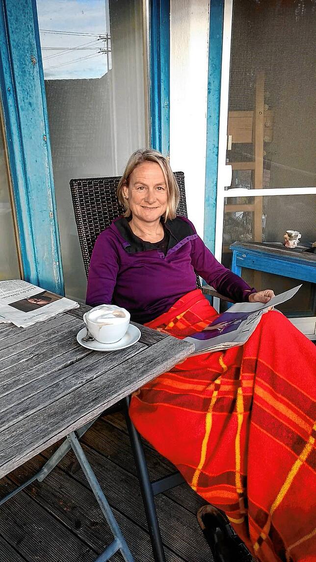 Anja Nebel in freiwilliger Quarantäne zu Hause.