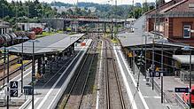 Leere Gleise im Villinger Bahnhof auf einem Archivbild vom 27. Juli: Der dritte Streik der GDL innerhalb kurzer Zeit trifft jetzt Anfang ...