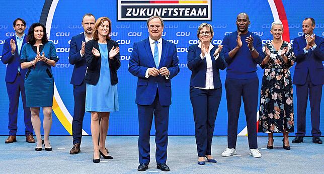 Das Wahlkampfteam von CDU/CSU. Von links: Andreas Jung (Klimaschutz), Dorothee Bär, Digital-Staatsministerin aus Bayern, ...