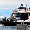 Die Autofähre Romanshorn-Friedrichshafen im BSB Hafen Friedrichshafen (Symbolbild).