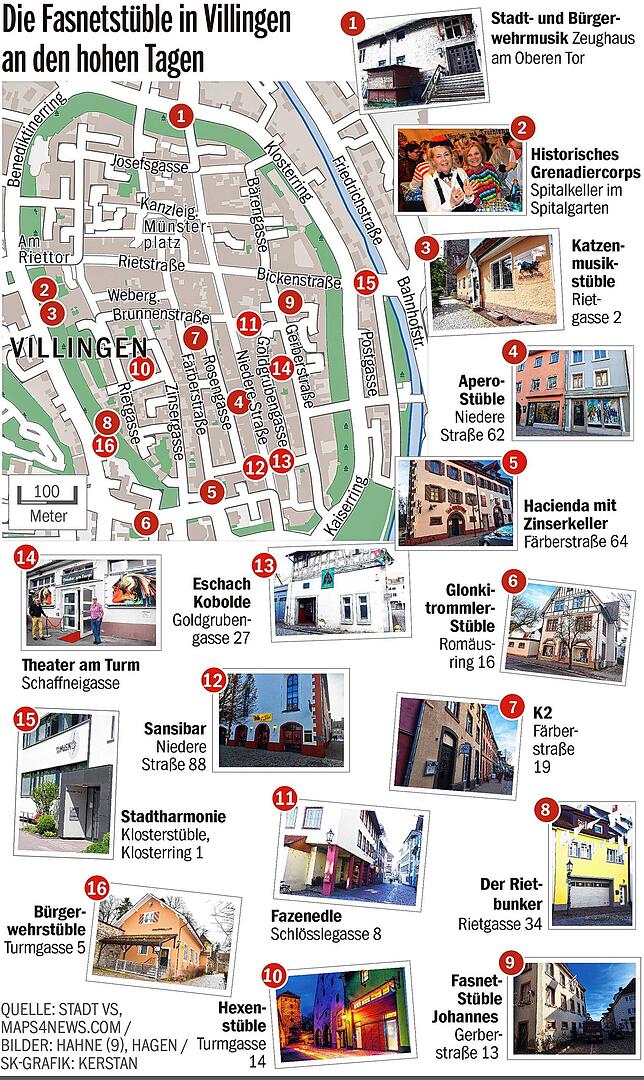 Bild 1: Fasnet Villingen: Wo gibt es überall Stüble?