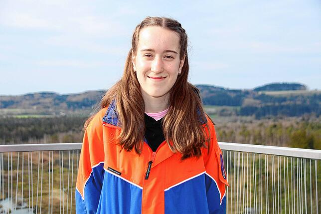 Die 16-jährige Eliana Hügle von der Jugendfeuerwehr Pfullendorf schnitt beim Thüringen Treppenlauf in der Gesamtwertung Einzel-Solo-Run ...