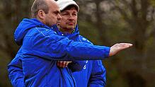 Beenden nach dieser Saison ihre Trainertätigkeit beim SV Überauchen: Frank Albrecht (links) und Sigurd Bickmann. Bild: direvi