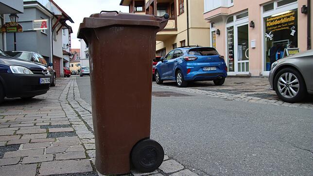 Eine Mülltonne steht an der Kaufhausstraße in Stockach. 12.000 solcher und ähnlicher Exemplare gibt es in Stockach. Die Stadt will sie ...