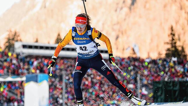 Läuferisch war Janina Hettich vom SC Schönwald schon immer stark. Im Sommer hat sie sich auch im Schießen enorm verbessert. Bild: dpa