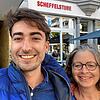 Sichtlich zufrieden sind die SÜDKURIER-Testesser: Maximilian Terwiel und Jacqueline Weiß nach dem Mittagessen in der Singener Scheffelstube.