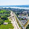 Die Arbeiten an der neuen B33 in Allensbach, aufgenommen mit einer Drohne.