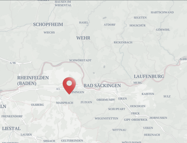 Zeihingen in der Schweiz, nah der Grenze zu Deutschland.